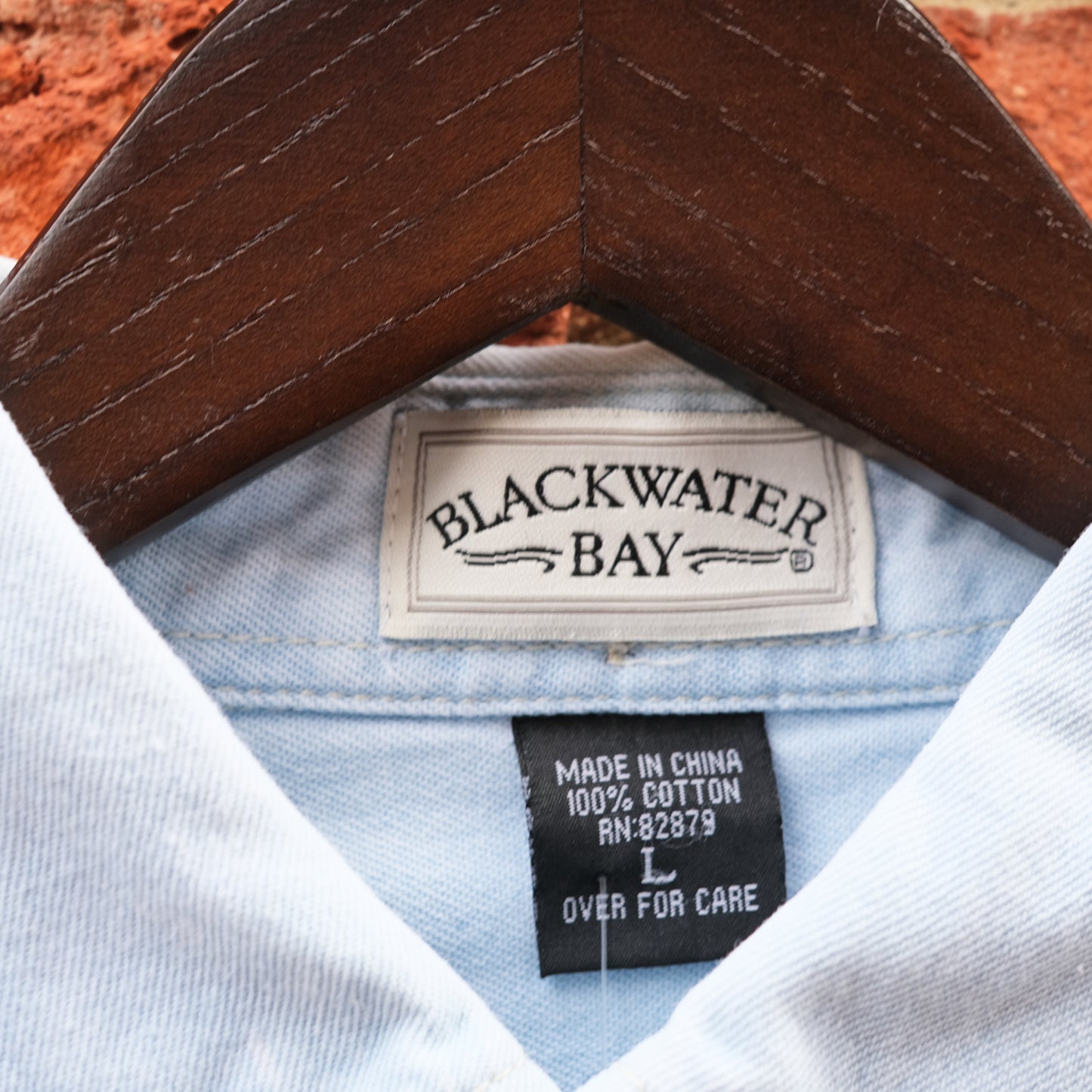 patchwork shirt - light denim longsleeve L