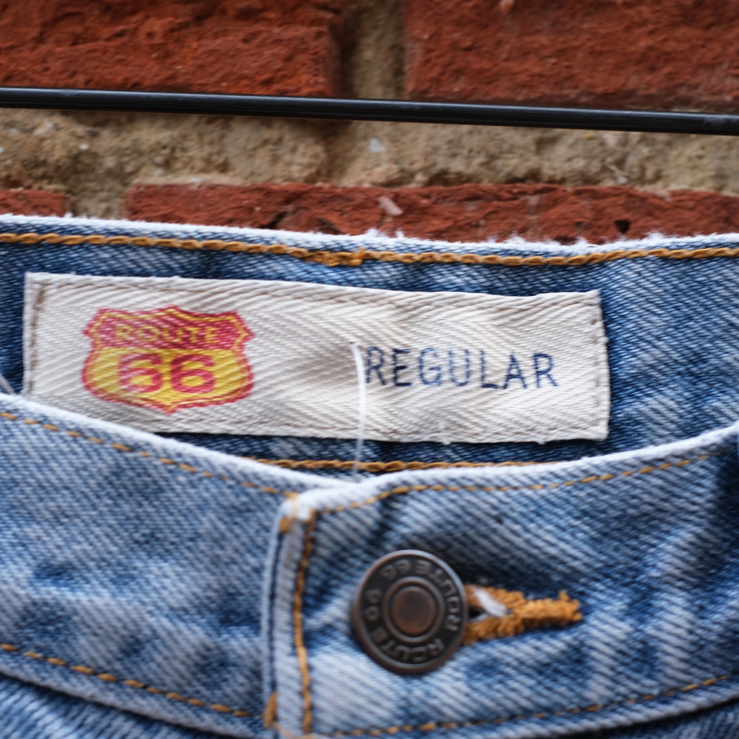 peace sign patch jeans - denim 32x30