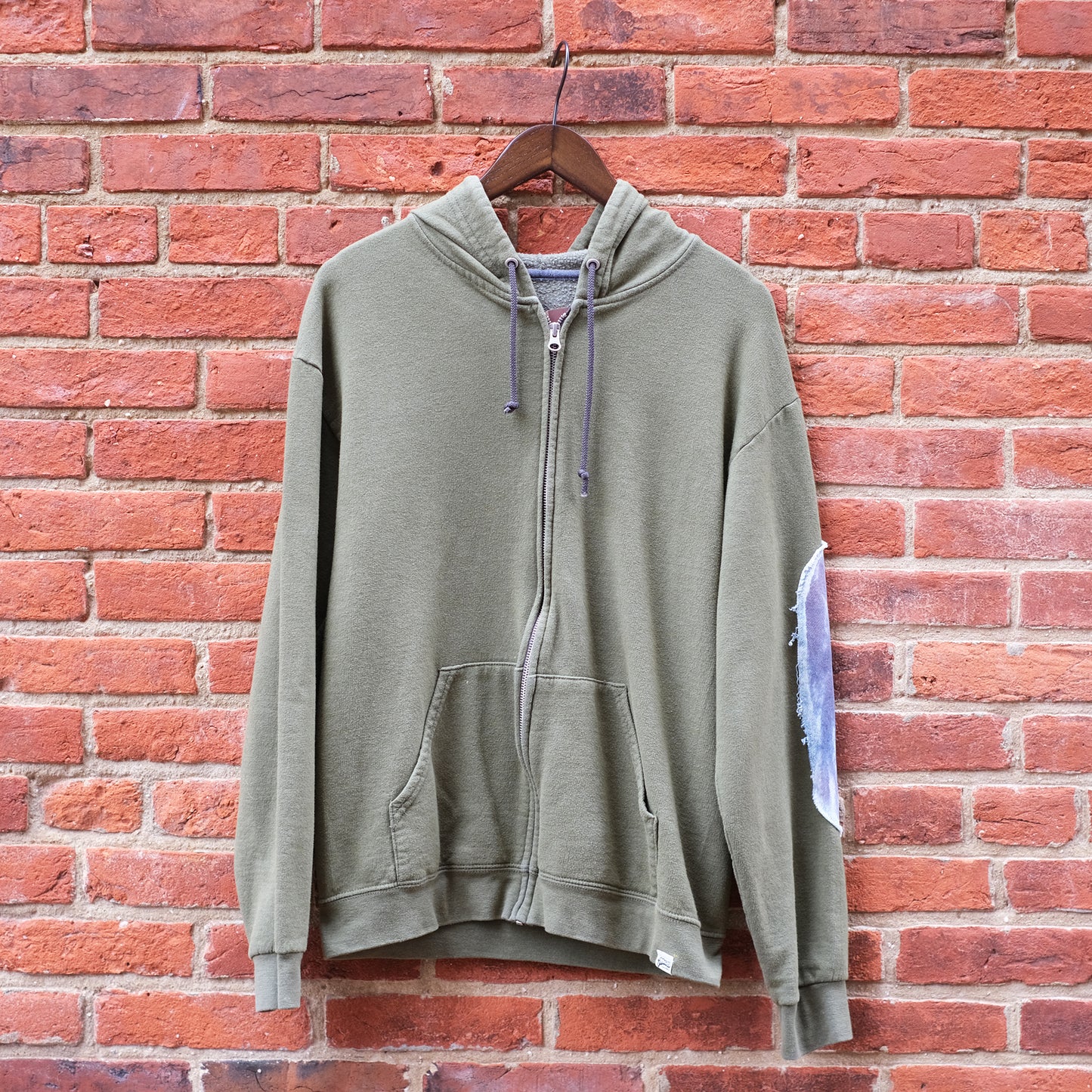rock out + moves print zip hoodie - army green M