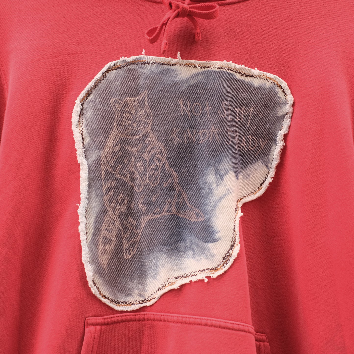 shady cat hoodie - red M
