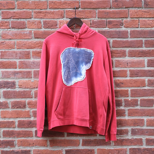 shady cat hoodie - red M