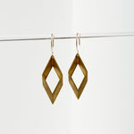 Load image into Gallery viewer, Open Brass Diamond Earrings
