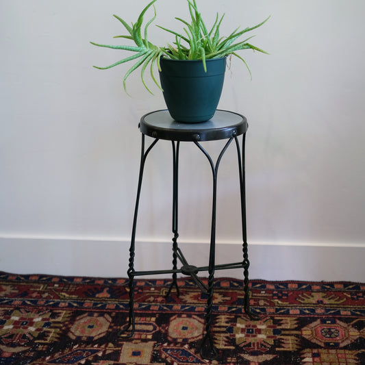 Antique Twist Leg Iron Stool