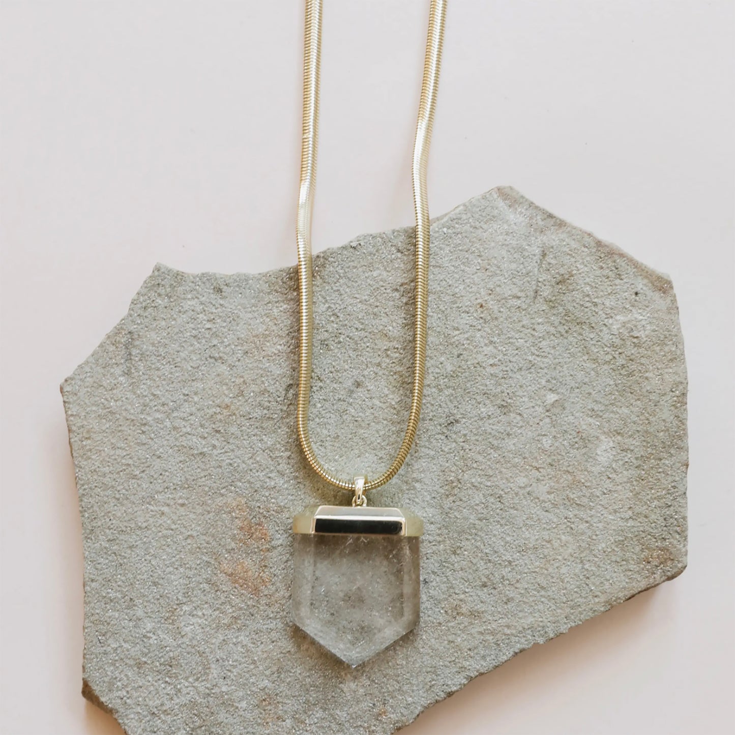 Chunky Quartz Pendant Necklace