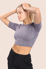 Load image into Gallery viewer, Confetti Short Sleeve Crop Top
