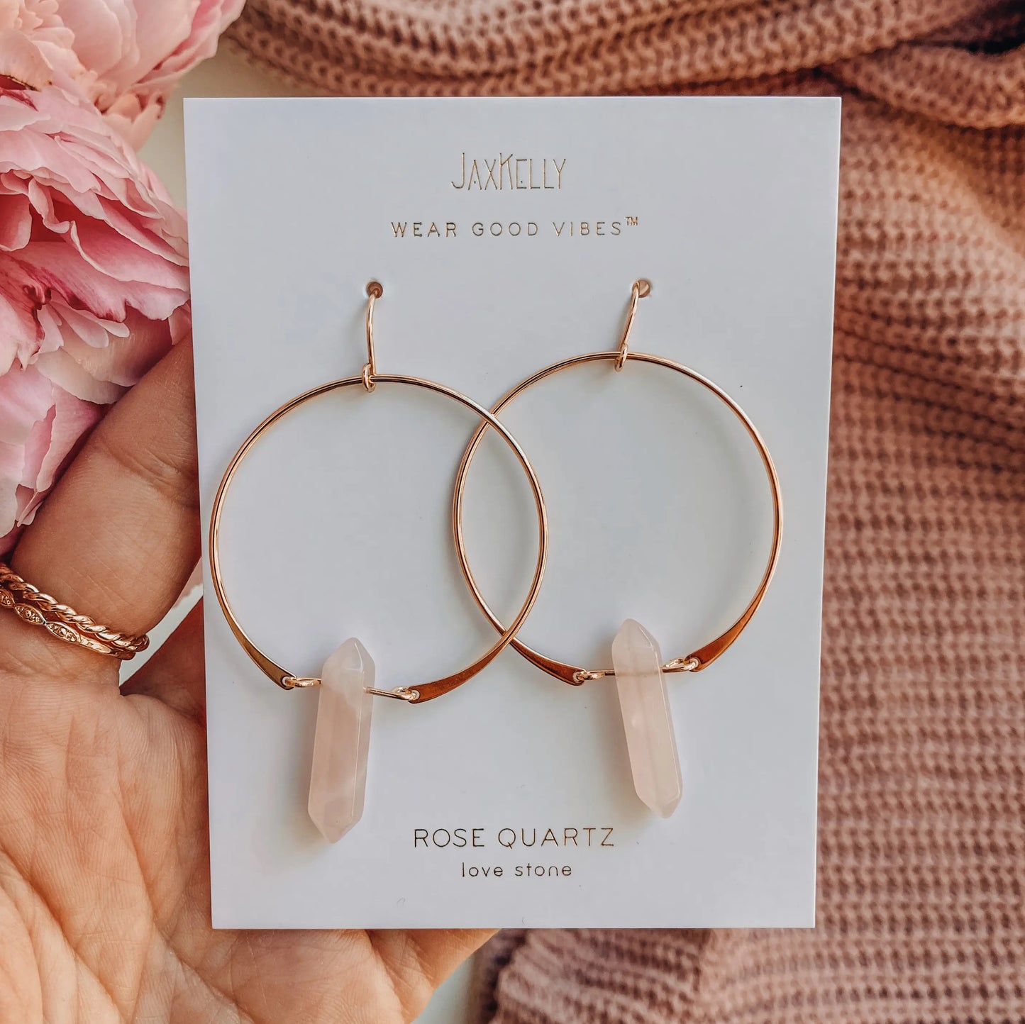 Crystal Gold Hoop Earrings