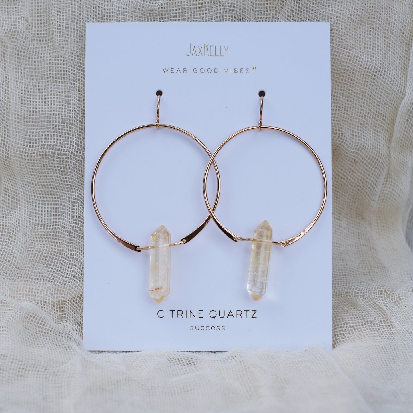 Crystal Gold Hoop Earrings