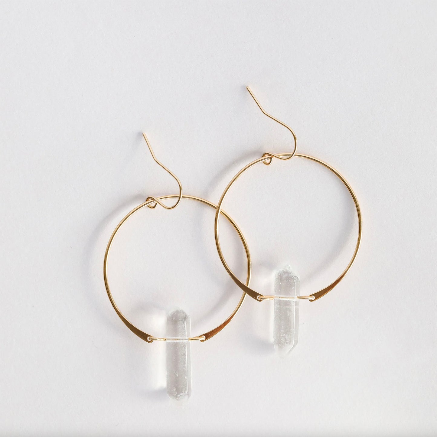 Crystal Gold Hoop Earrings