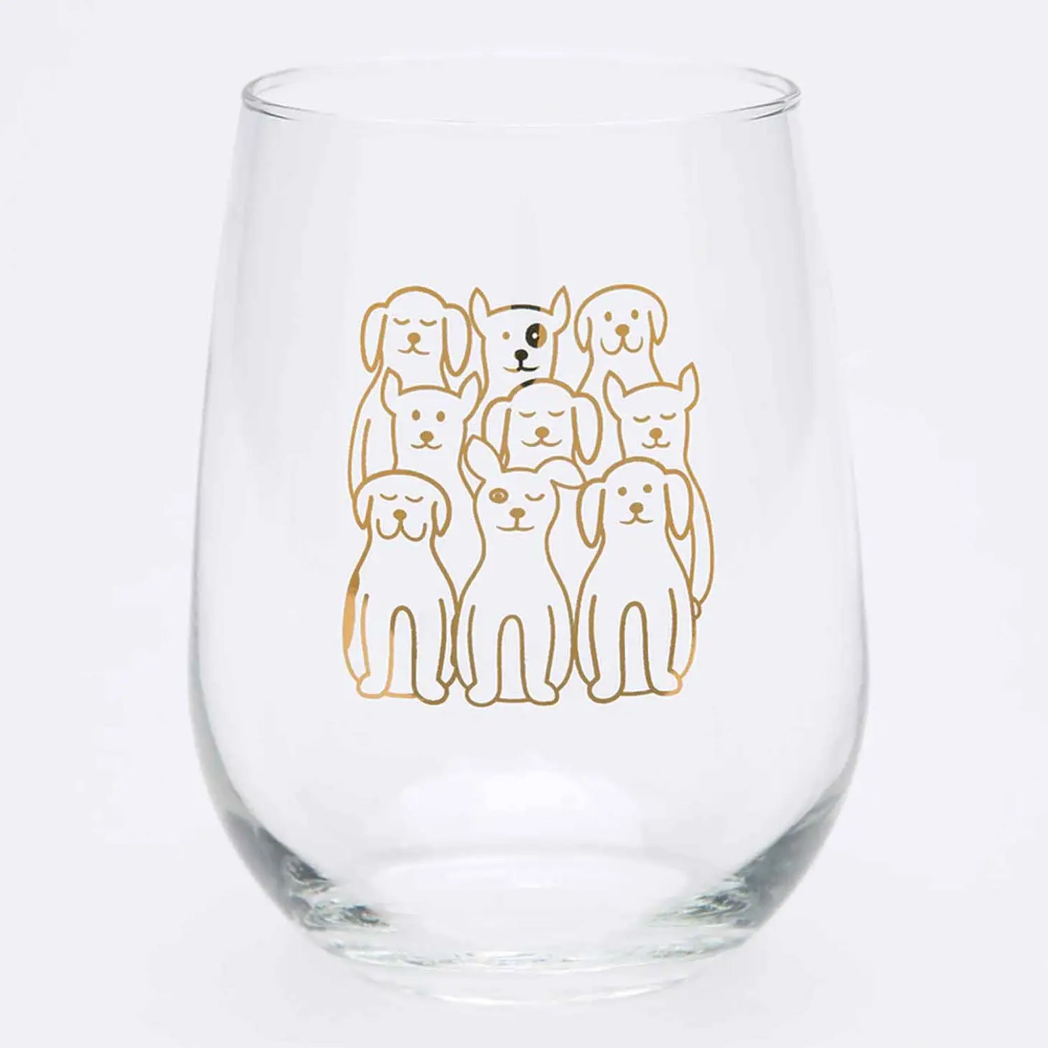 Dog Stemless Wine Glass