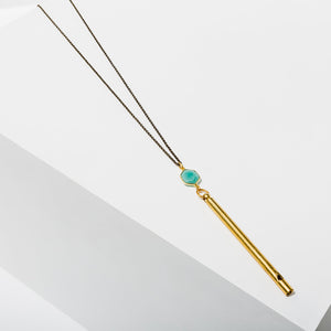 Gemstone Whistle Drop Necklace