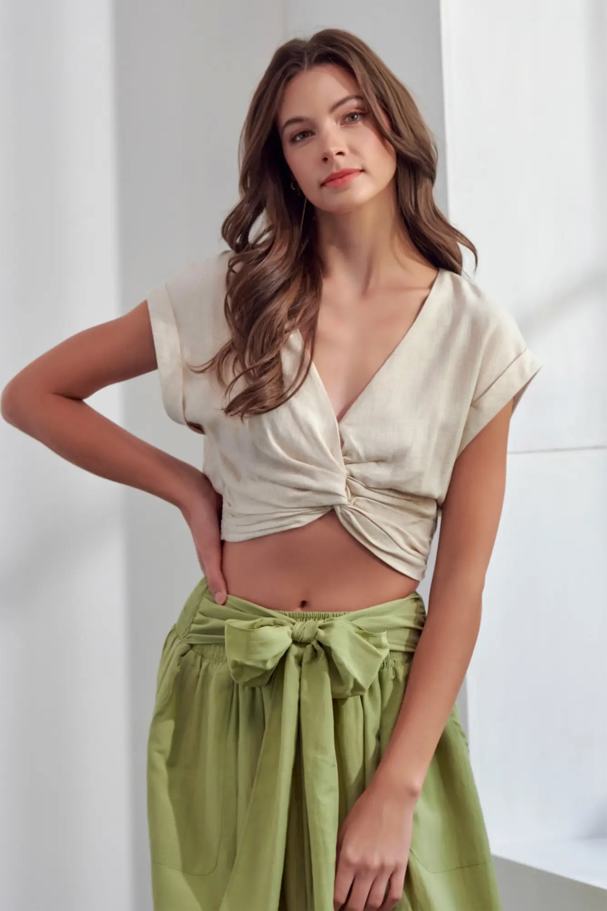 Front Twist Crop Top
