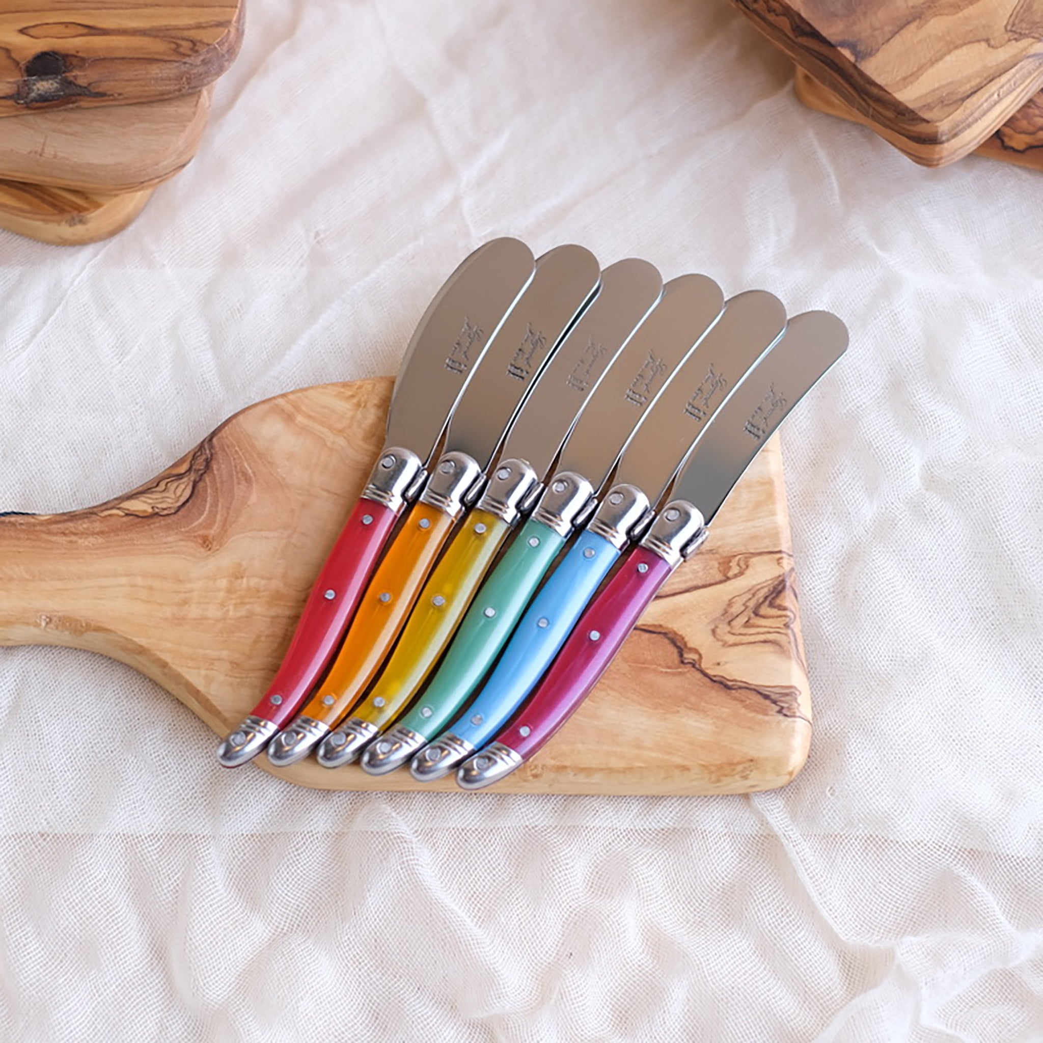 Laguiole Rainbow Mini Cheese Knives