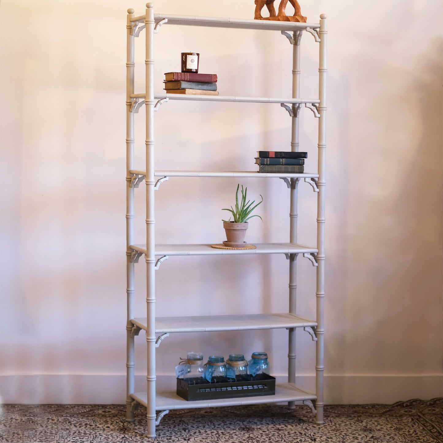 MCM Hollywood Regency Bamboo Bookshelf