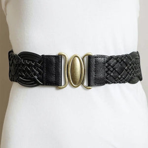 Oval Buckle Braided Belt