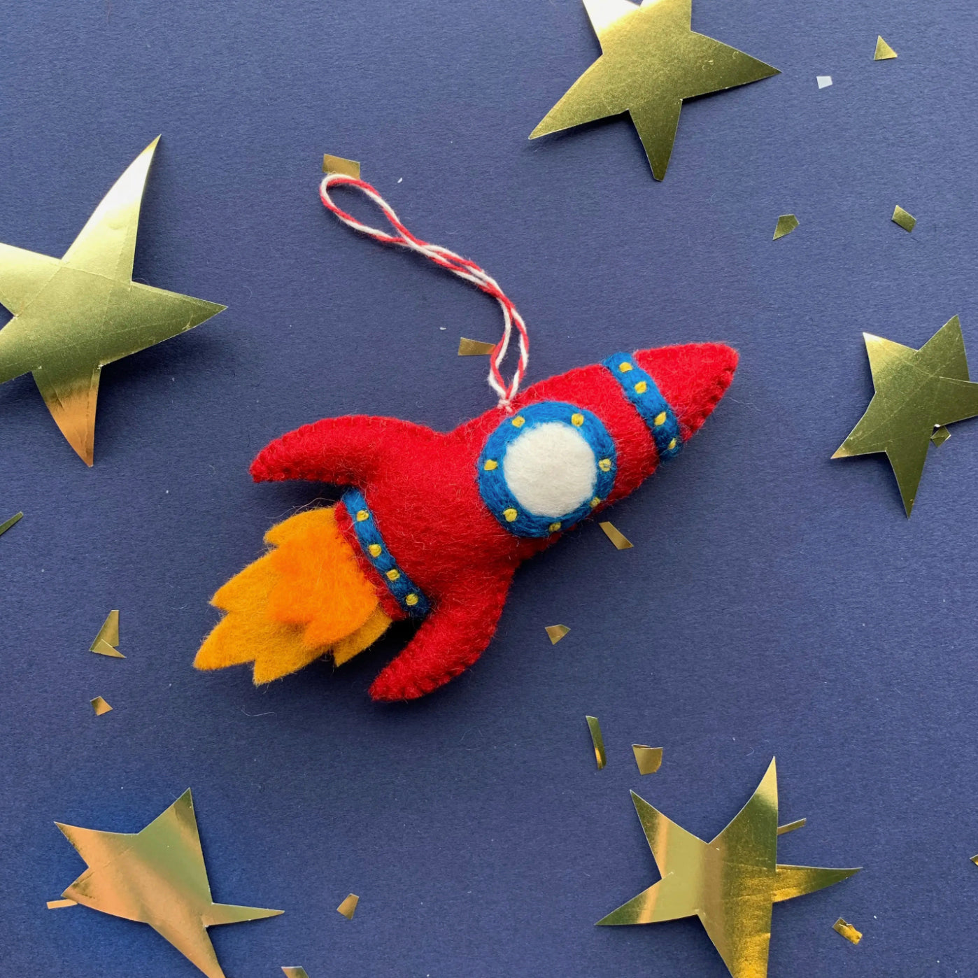 Rocket Felt Wool Ornament