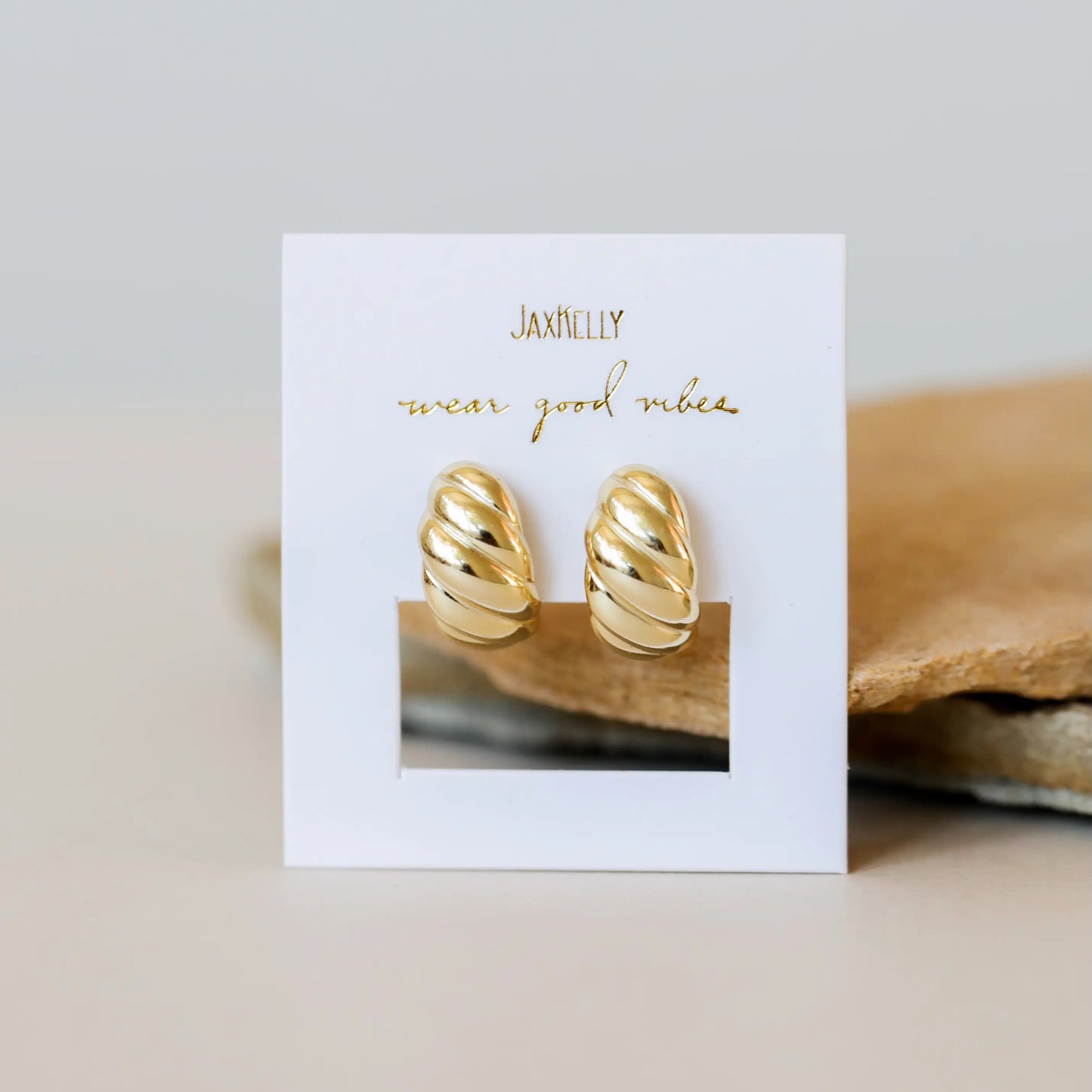 Gold Hoop - Swirl Gold Earrings